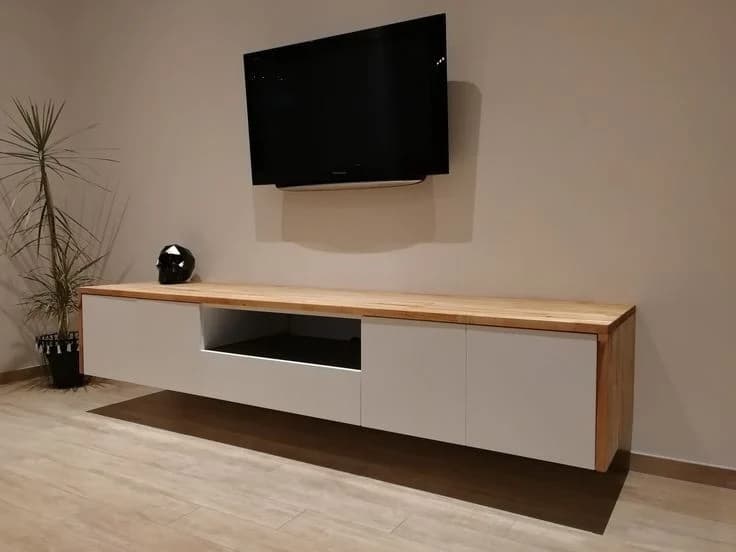 Floating Solid Wood Top TV Stand - Furniture Place Kenya
