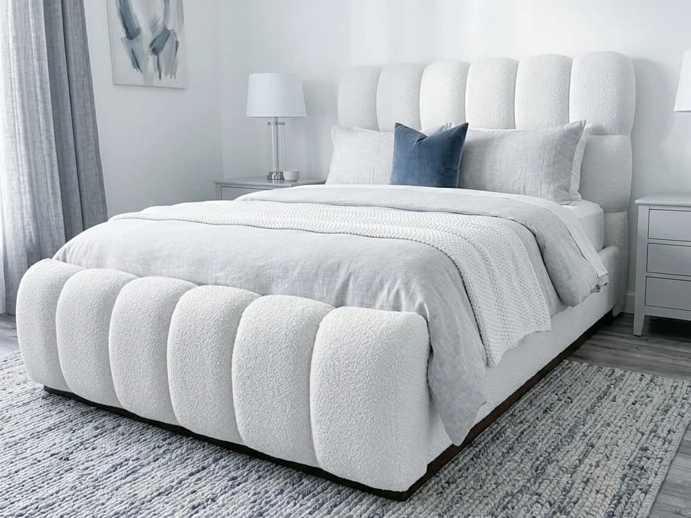 Channel-Tufted Upholstered Bed - Furniture Place Kenya