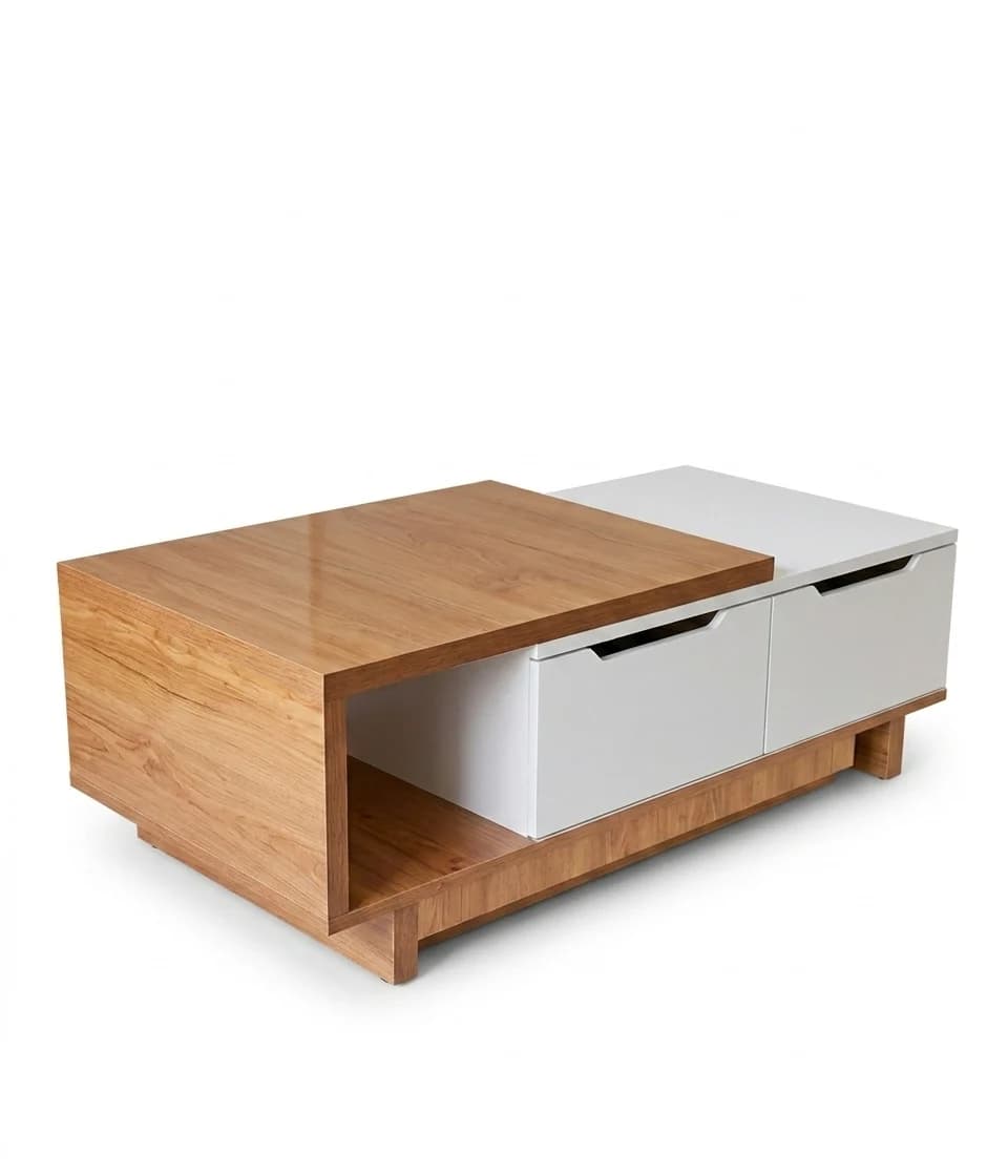 Nordic Two-Tone Storage Coffee Table - Furniture Place Kenya